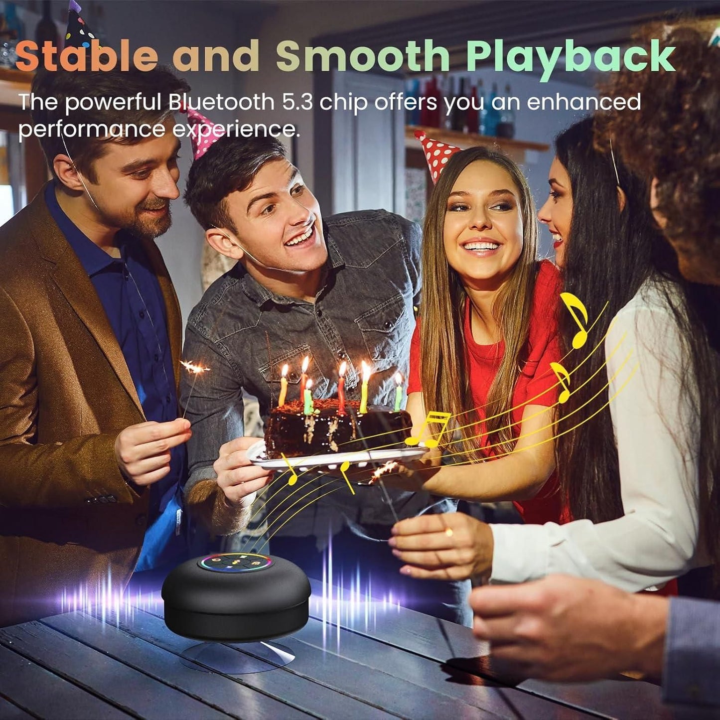 ShinFX™️Premium Wireless Waterproof Mini Bathroom Speakers | 8H NON STOP BATTERY LIFE | SUPER POWERFUL SUCTION CUP