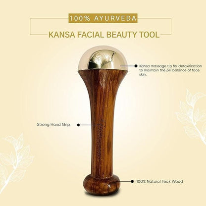 Kansa Face Massager Wood Handle